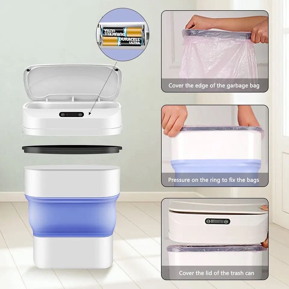 Smart Trash Can With Lid, Touchless Automatic Motion Sensor Trash Bin, Foldable Mini Trash Can, Collapsible Trash Bin, Creative Household Bathroom Garbage Storage Box, Waste Bin Garbage Can Smart Trash Can With Lid, Touchless Automatic Motion Sensor Trash Bin, Foldable Mini Trash Can, Collapsible Trash Bin, Creative Household Bathroom Garbage Storage Box, Waste Bin Garbage Can